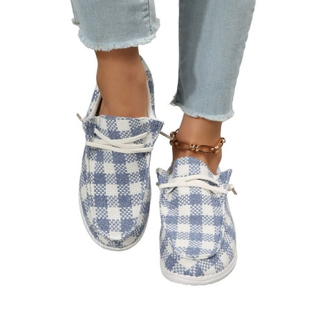 Daeful Women Casual Shoes Slip On Loafers Wide Width Boat Shoe Plaid Print Canvas Sneakers Womens Breathable Flats Blue Plaid 8.5
Daeful Women Casual Shoes Slip On Loafers Wide Width Boat Shoe Plaid Print Canvas Sneakers Womens Breathable Flats Blue Plaid 8.5