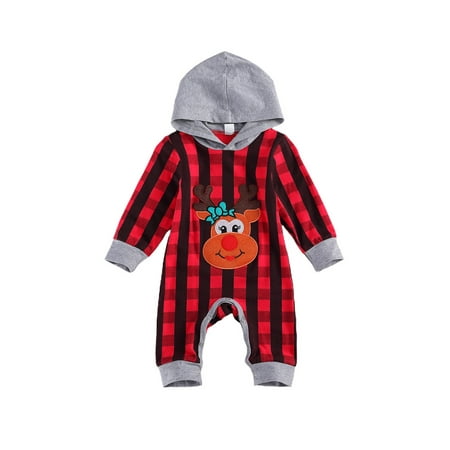 Binpure Baby’s Christmas Lattice Jumpsuit Toddler Boy Girl Long Sleeve Reindeer Printing Hooded Romper
Binpure Baby’s Christmas Lattice Jumpsuit Toddler Boy Girl Long Sleeve Reindeer Printing Hooded Romper