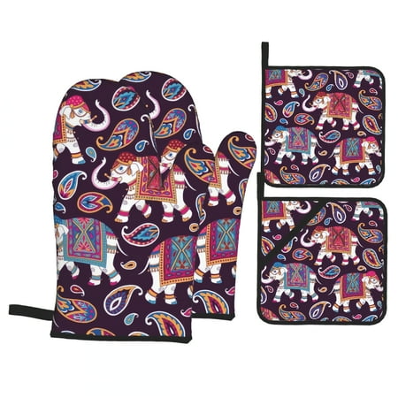 Elefpants Oven Mitts and Pot Holders Set Thicken Heat-Resistant Gloves and Pot Holders for Baking Cooking Grilling
Elefpants Oven Mitts and Pot Holders Set Thicken Heat-Resistant Gloves and Pot Holders for Baking Cooking Grilling
