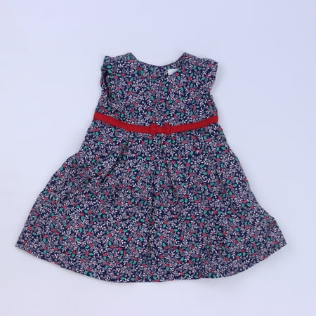 Pre-owned JoJo Maman Bebe Girls Navy | Red Dress size: 6-12 Months