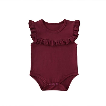 TheFound Newborn Baby Girl Basic Romper Solid Color Ruffle Sleeveless Bodysuit Onesie Clothes
TheFound Newborn Baby Girl Basic Romper Solid Color Ruffle Sleeveless Bodysuit Onesie Clothes