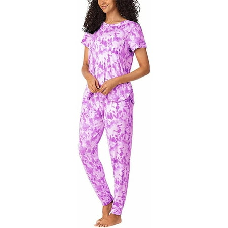Jane and Bleecker Women s 2 Piece Cozy Pajama Set Pink Tie Dye XS