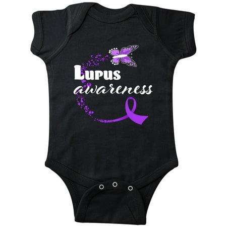 Inktastic Lupus Awareness butterfly ribbon Gift Baby Boy or Baby Girl Bodysuit