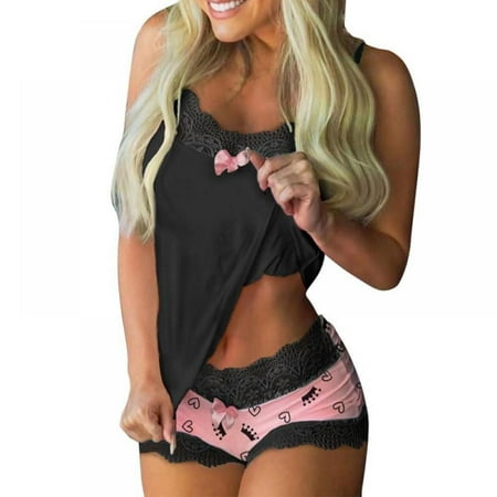Women s Printed babydoll Summer V-neck Casual Loose Suspender Sleepwear with Bow Lace Welt Pajamas Loungewear
Women s Printed babydoll Summer V-neck Casual Loose Suspender Sleepwear with Bow Lace Welt Pajamas Loungewear