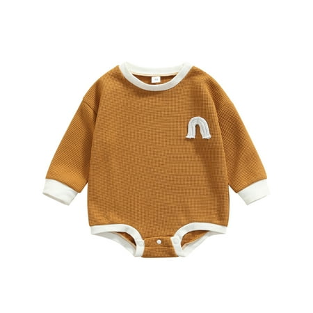 Canrulo Newborn Boys Girls Color Block Playsuits Casual Rainbow Long Sleeve Round Neck Romper Jumpsuits Tan 18-24 Months
Canrulo Newborn Boys Girls Color Block Playsuits Casual Rainbow Long Sleeve Round Neck Romper Jumpsuits Tan 18-24 Months