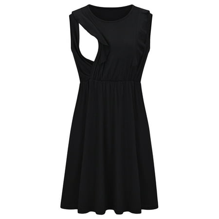 CHGBMOK Maternity Dresses Ladies Fashion Solid Color Ruffles Round Neck Sleeveless Maternity Breastfeeding Clothe Dress on Clearance
CHGBMOK Maternity Dresses Ladies Fashion Solid Color Ruffles Round Neck Sleeveless Maternity Breastfeeding Clothe Dress on Clearance