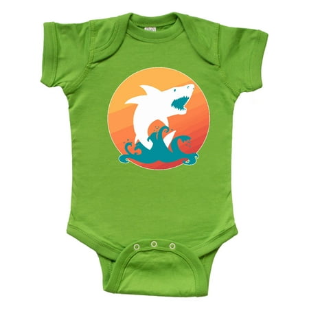 Inktastic Shark with Orange Sunset Gift Baby Boy or Baby Girl Bodysuit
