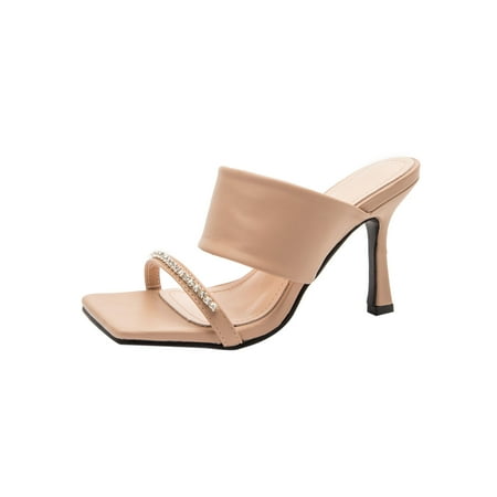 Womens Shoes Fashion Solid Color Minimalistic Square Head Rhinestone Heel Sandals Slippers Flip Flop A31745
Womens Shoes Fashion Solid Color Minimalistic Square Head Rhinestone Heel Sandals Slippers Flip Flop A31745