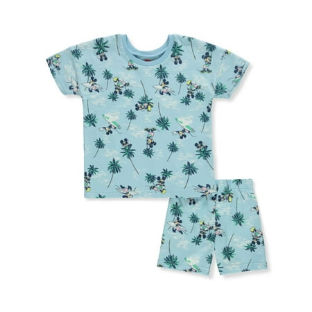 Disney Mickey Mouse Boys 2-Piece Beach Shorts Set Outfit - blue 12 months (Infant)