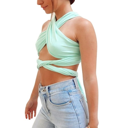 Fanvereka Women s Solid Color Bustier Tops Sleeveless Cross Bandage Halter Vest Short Clothes for Summer Wear
Fanvereka Women s Solid Color Bustier Tops Sleeveless Cross Bandage Halter Vest Short Clothes for Summer Wear