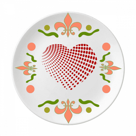 Red Radiate Dots Valentine s Day Flower Ceramics Plate Tableware Dinner Dish