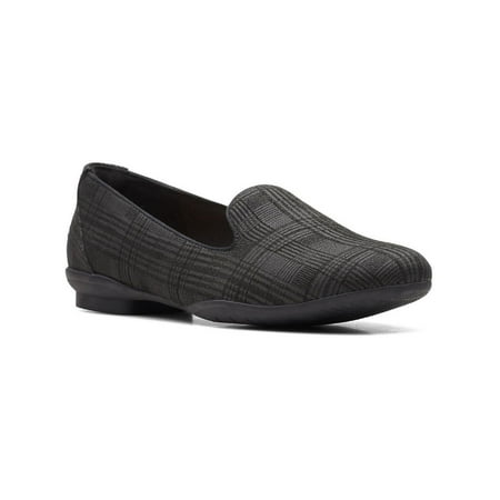Clarks Womens Sara Poppy Suede Slip On Smoking Loafers