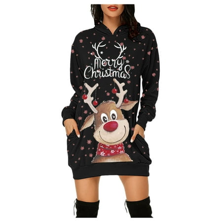 Christmas Women s Printed Sweatshirt Bag Hip Long Sleeve Dress Hoodie Pullover Long Long Sleeve Nightgown
Christmas Women s Printed Sweatshirt Bag Hip Long Sleeve Dress Hoodie Pullover Long Long Sleeve Nightgown