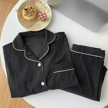 CoCopeaunt Women Corduroy pajamas Winter pajamas Ladies Pajamas Set Loose Thin Lapel Long Sleeves Cotton 2Pcs Sleepwear Loose Homewear
CoCopeaunt Women Corduroy pajamas Winter pajamas Ladies Pajamas Set Loose Thin Lapel Long Sleeves Cotton 2Pcs Sleepwear Loose Homewear