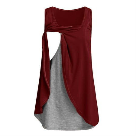 Dezsed Women s Maternity Shirt Summer Clearance Casual Patchwork Nursing Tank Tops Double Layer Sleeveless Scoop Neck Breastfeeding Shirt Pregnancy Clothes
Dezsed Women s Maternity Shirt Summer Clearance Casual Patchwork Nursing Tank Tops Double Layer Sleeveless Scoop Neck Breastfeeding Shirt Pregnancy Clothes