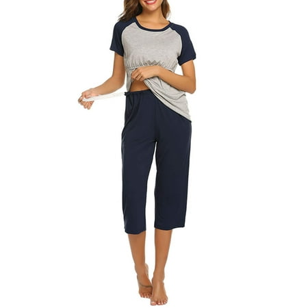 UKAP Maternity Pajamas Capri Set for Women Short Sleeve Baseball Shirt and Pants Outfits
UKAP Maternity Pajamas Capri Set for Women Short Sleeve Baseball Shirt and Pants Outfits
