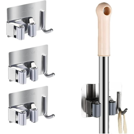 Aiivioll Broom and Mop Holder Wall Mounted Wall-Mounted Broom Racks Strong Hook Mop Racks Broom Rack Storage Rack 3 pcs Suitable for Bathroom Storage Room Laundry Room ect (3 pcs/Silver)
Aiivioll Broom and Mop Holder Wall Mounted Wall-Mounted Broom Racks Strong Hook Mop Racks Broom Rack Storage Rack 3 pcs Suitable for Bathroom Storage Room Laundry Room ect (3 pcs/Silver)