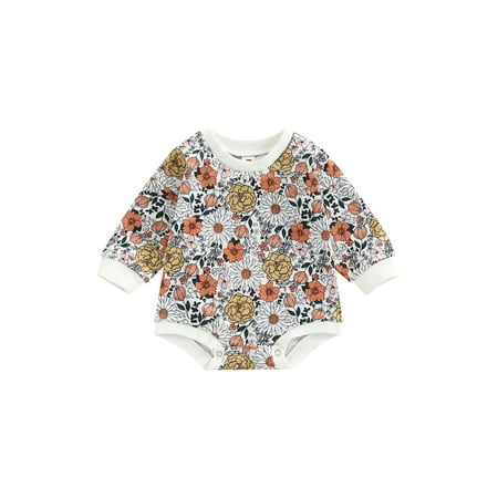 TSEXIEFOOFU Baby Girl Boy Sweatshirt Romper Floral Print Crew Neck Long Sleeve Snaps Jumpsuit for Toddlers 0-24 Months
TSEXIEFOOFU Baby Girl Boy Sweatshirt Romper Floral Print Crew Neck Long Sleeve Snaps Jumpsuit for Toddlers 0-24 Months