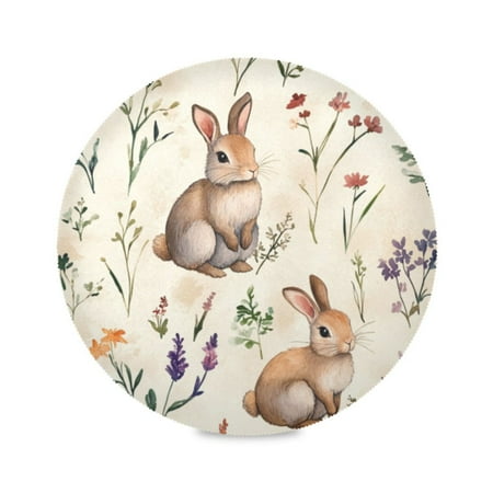 Round Plate Mat 15.4x15.4 Inchesx1 Placemat Table Mat Kitchen Mat Coffee Mat Fabric Thick Strong Wear-Resistant Heat Resistance Cute Rabbits and Flowers
Round Plate Mat 15.4x15.4 Inchesx1 Placemat Table Mat Kitchen Mat Coffee Mat Fabric Thick Strong Wear-Resistant Heat Resistance Cute Rabbits and Flowers