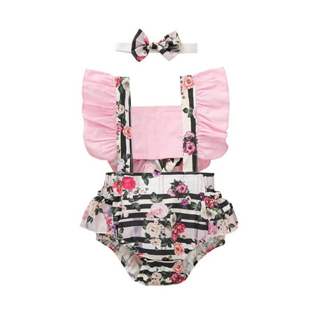 Xingqing Toddler Baby Girls Sleeveless Romper+Headband Flower Print Outfits Flowers 6-12 Months
Xingqing Toddler Baby Girls Sleeveless Romper+Headband Flower Print Outfits Flowers 6-12 Months