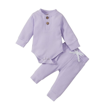 Yinyinxull Newborn Baby Boys Girls Clothes Long Sleeve Ribbed Romper Elastic Waist Pants Light Purple 3-6 Months
Yinyinxull Newborn Baby Boys Girls Clothes Long Sleeve Ribbed Romper Elastic Waist Pants Light Purple 3-6 Months