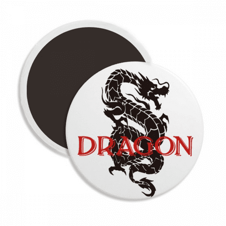 Animal Dragon Myth East West Round Ceracs Fridge Magnet Keepsake Decoration