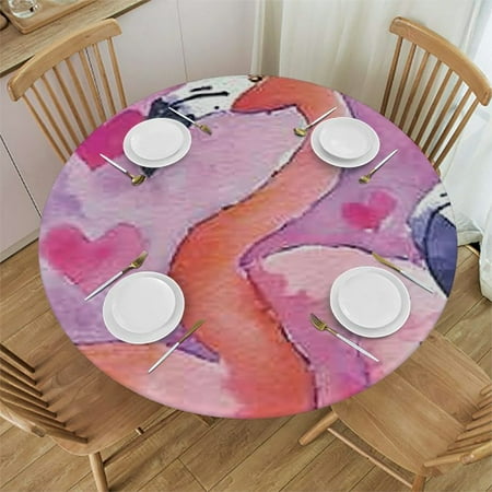 Tllo0ord Fitted Round Tablecloth Pink Flamingo Art Flamingo in Heart Shape Elegant Exotic Animal Table Cover Elastic Edged Table Cloth Fits Round Tables 31-35
Tllo0ord Fitted Round Tablecloth Pink Flamingo Art Flamingo in Heart Shape Elegant Exotic Animal Table Cover Elastic Edged Table Cloth Fits Round Tables 31-35