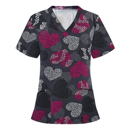 HAPIMO Women s Valentine s Day Shirts Heart Print Tops Short Sleeve Tees Tunic Scrub Pocket Blouses Working Uniform Clothes for Girls V-Neck T-shirt Gray S Rollbacks
HAPIMO Women s Valentine s Day Shirts Heart Print Tops Short Sleeve Tees Tunic Scrub Pocket Blouses Working Uniform Clothes for Girls V-Neck T-shirt Gray S Rollbacks