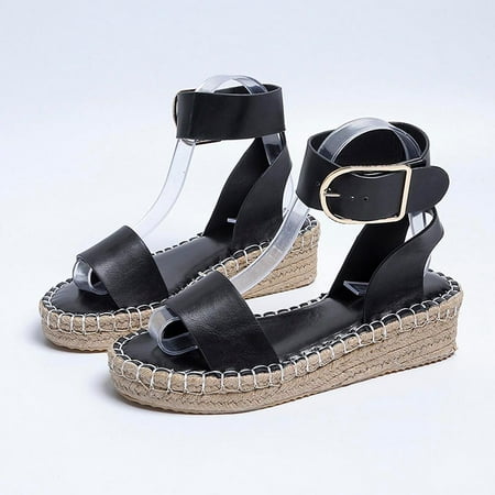 Zanvin Womens Sandals Clearance Summer Ladies Shoes Slope Heel Thick Soled Straw Woven Metal Buckle Women s Sandals Black 37
Zanvin Womens Sandals Clearance Summer Ladies Shoes Slope Heel Thick Soled Straw Woven Metal Buckle Women s Sandals Black 37