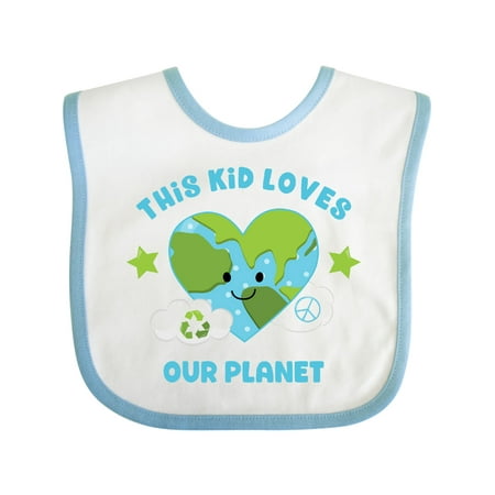 Inktastic This Kid Loves Earth Gift Baby Girl Bib