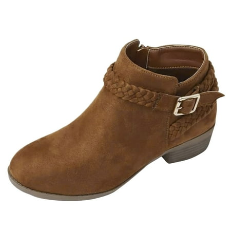 ZMHEGW Womens Boots Fall Classic Versatile Solid Ankle Booties Braid Buckle Side Zipper Mid Heel Square Heel Low Top Boots Shoes
ZMHEGW Womens Boots Fall Classic Versatile Solid Ankle Booties Braid Buckle Side Zipper Mid Heel Square Heel Low Top Boots Shoes