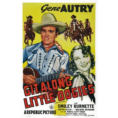 Git Along Little Dogies U Canvas Art - (24 x 36)