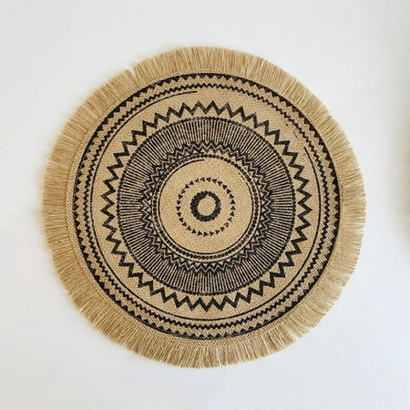 Godderr Round Woven Mat Printed Tassels Table Mats Washable Heat Resistant Place Mat 14.96inch
Godderr Round Woven Mat Printed Tassels Table Mats Washable Heat Resistant Place Mat 14.96inch