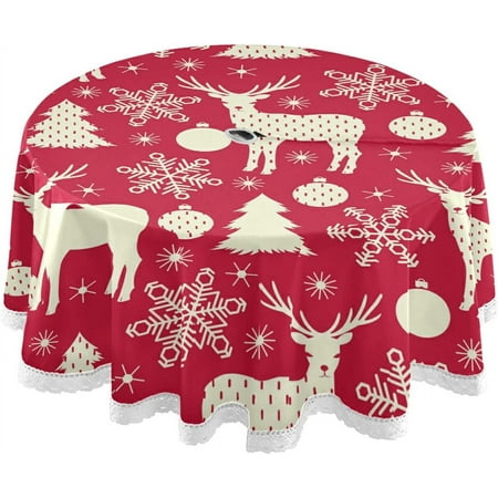 SKYSONIC Red Winter Christmas Pattern Round Tablecloth 60In Waterproof Table Cloths with Umbrella Hole and Zipper Party Patio Table Covers for Outdoor Backyard /BBQ/Picnic
SKYSONIC Red Winter Christmas Pattern Round Tablecloth 60In Waterproof Table Cloths with Umbrella Hole and Zipper Party Patio Table Covers for Outdoor Backyard /BBQ/Picnic