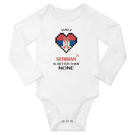 1/2 Half Serbian is Better Than None Cute Baby Long Slevve Bodysuit Unisex Gifts (White 3-6 Months)
1/2 Half Serbian is Better Than None Cute Baby Long Slevve Bodysuit Unisex Gifts (White 3-6 Months)