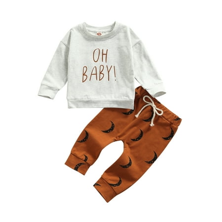 BrilliantMe Toddler Baby Girls Boys Autumn Clothes Set Letter Print Long Sleeve T-shirt+Moon Pants Outfits Set Light Grey 18-24 Months
BrilliantMe Toddler Baby Girls Boys Autumn Clothes Set Letter Print Long Sleeve T-shirt+Moon Pants Outfits Set Light Grey 18-24 Months
