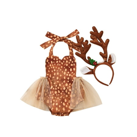 Beiwei Baby Sweet Lace Up Headband Set Mesh Casual Xmas Romper Dresses Newborn V Neck Holiday Christmas Dress Outfit Chocolate 90cm
Beiwei Baby Sweet Lace Up Headband Set Mesh Casual Xmas Romper Dresses Newborn V Neck Holiday Christmas Dress Outfit Chocolate 90cm