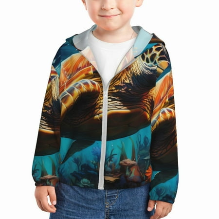Ocsxa Colorful Flower Sea Turtle Print Kids Active Zipper Sun Protection Jacket Boys Girls Hooded Cooling Shirt-3 Years
Ocsxa Colorful Flower Sea Turtle Print Kids Active Zipper Sun Protection Jacket Boys Girls Hooded Cooling Shirt-3 Years