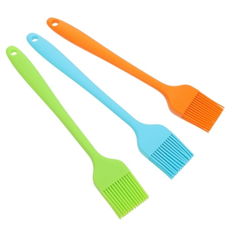 HEMOTON 3Pcs Long Handle Barbecue Pastry Brushes Silicone Oil Brushes Meat Grill Brushes