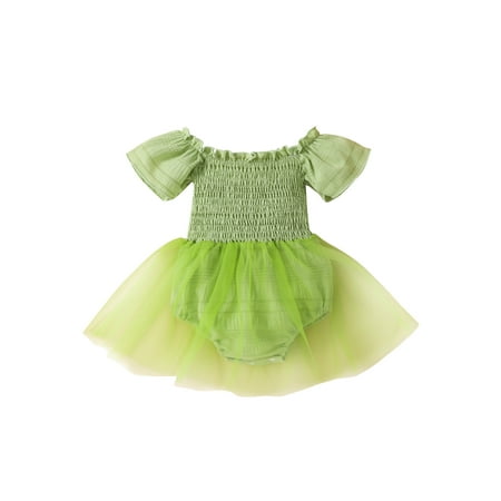Baby Girl Romper Dress Short Sleeve Pleated Mesh Bodysuit Tops Princess Party Dress Newborn Summer Clothes (Yellow 0-3 Months)
Baby Girl Romper Dress Short Sleeve Pleated Mesh Bodysuit Tops Princess Party Dress Newborn Summer Clothes (Yellow 0-3 Months)