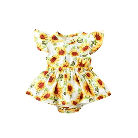QILINXUAN Baby Girls Summer Ribbed Jumpsuit Sunflower Printed Crew Neck Flying Sleeves One Piece Romper Playsuit
QILINXUAN Baby Girls Summer Ribbed Jumpsuit Sunflower Printed Crew Neck Flying Sleeves One Piece Romper Playsuit