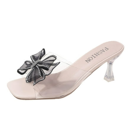 Dpityserensio Women s Summer Flip-flops with Sheer Bow High Heels Black 6.5(38)
Dpityserensio Women s Summer Flip-flops with Sheer Bow High Heels Black 6.5(38)