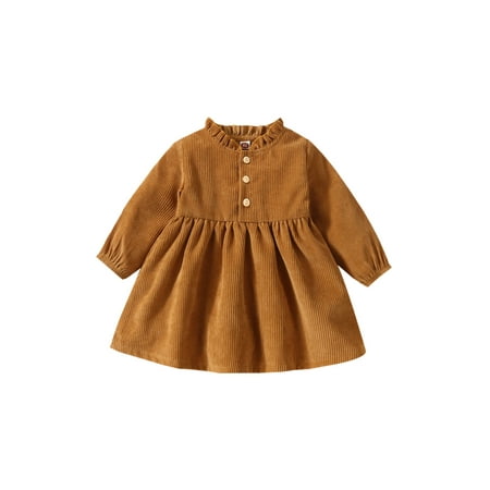 LisenraIn Autumn Kids Girls Corduroy Dress Long Sleeve Ruffle Collar Knee Length ALine Dress
LisenraIn Autumn Kids Girls Corduroy Dress Long Sleeve Ruffle Collar Knee Length ALine Dress