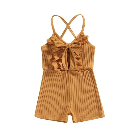 Wassery Baby Girls Suspender Jumpsuit Summer Ruffled Ribbed Sleeveless Casual Elastic Rompers for Toddler Infant 6M-4T
Wassery Baby Girls Suspender Jumpsuit Summer Ruffled Ribbed Sleeveless Casual Elastic Rompers for Toddler Infant 6M-4T