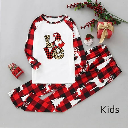 Uorcsa Fashion Print Comfy Home Plaid Christmas Pajamas Two-piece Parent-child clothing Red
Uorcsa Fashion Print Comfy Home Plaid Christmas Pajamas Two-piece Parent-child clothing Red