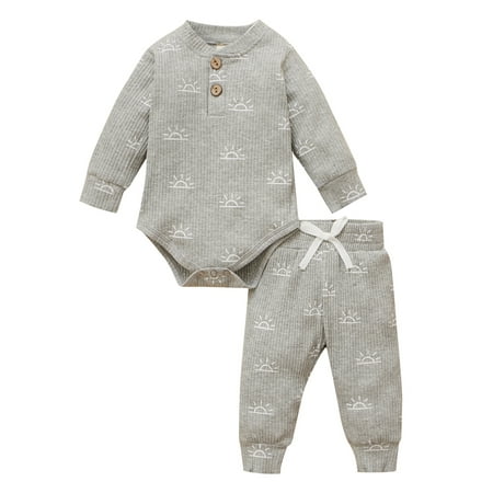 Canrulo Toddler Infant Baby Boys Girls Clothes Sets 2Pcs Sun Printed Long Sleeve Romper Tops Pants Gray 12-18 Months
Canrulo Toddler Infant Baby Boys Girls Clothes Sets 2Pcs Sun Printed Long Sleeve Romper Tops Pants Gray 12-18 Months