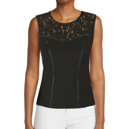 Women s Nanette Nanette Lepore Illusion Lace Yoke Elegant Corset Style Top