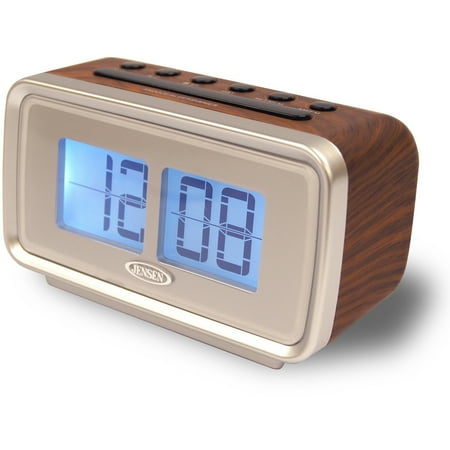 Jensen AM\/FM Dual Alarm Clock with Digital Retro \