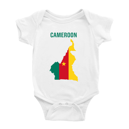 Cameroon Map Flag Baby Jumpsuits Newborn Clothes (White 12-18 Months)