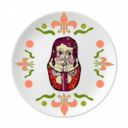 Russia Russian Nesting Dolls Female Flower Ceramics Plate Tableware Dinner Dish
